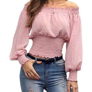Women Chiffon Off Shoulder Casual Top